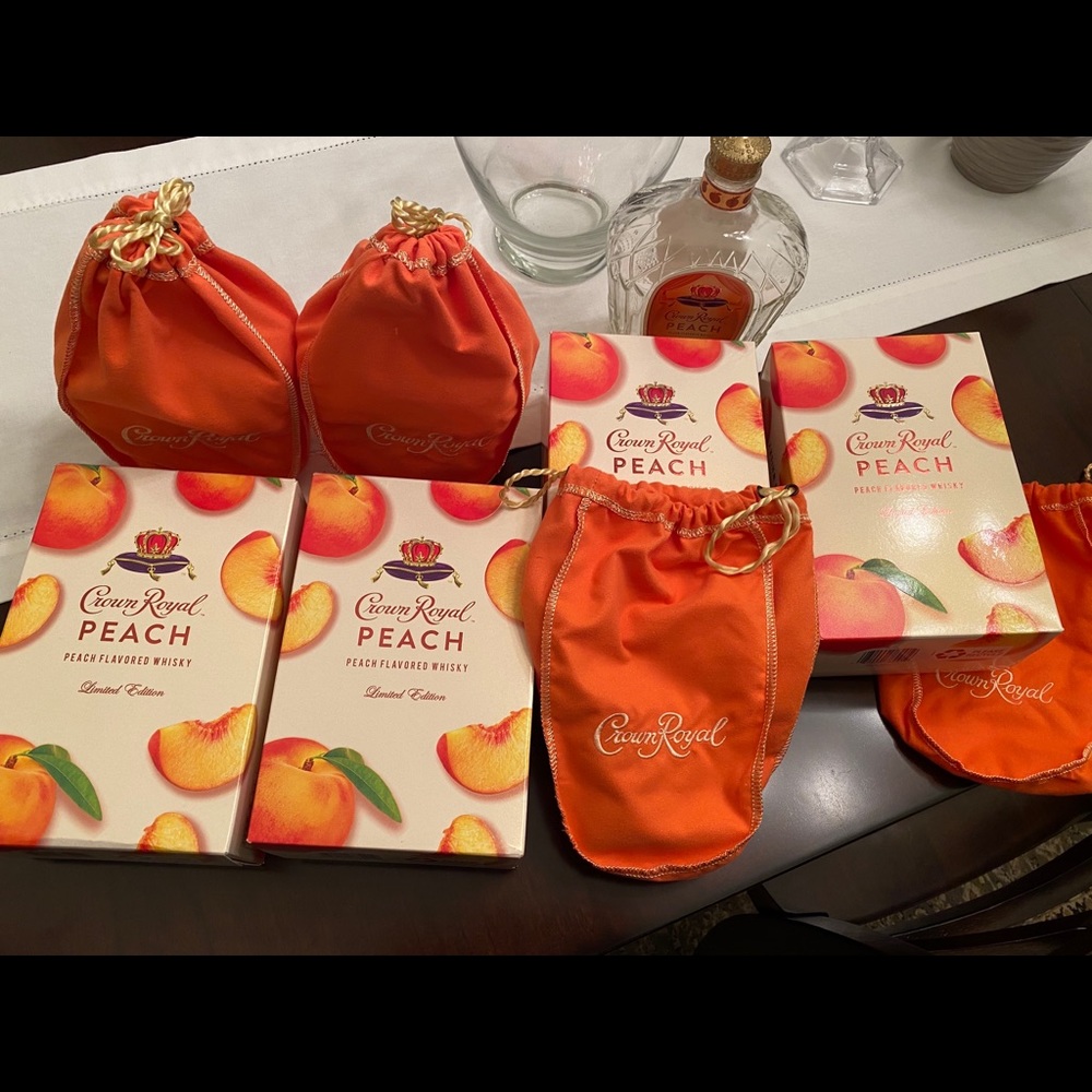 Empty Crown Royal Boxes, Bottles, and Bags.